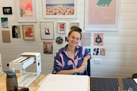Maddie Fleming moved back to Armidale, where she lives with her husband Ben and baby Quinn. She runs her business, Made By Maddie, from a home studio.