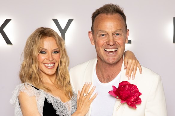 Kylie Minogue and Jason Donovan at the launch of her Netflix documentary series in London.