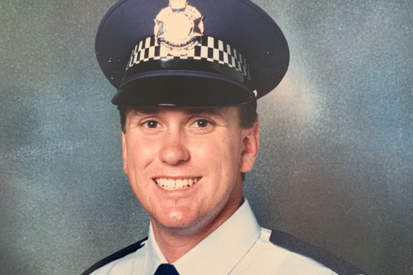 Dan Purdie the day he was sworn into the Queensland Police Service. 