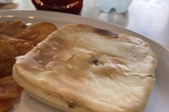 A classic Aussie meat pie from the Australian Bakery Cafe in Marietta, Georgia.