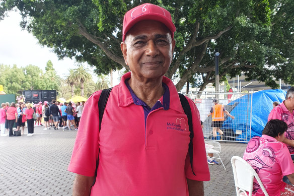 Prabodh Malhotra after his 1000-kilometre walk from Melbourne to Sydney to raise funds for the McGrath Foundation.