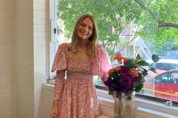 Meg Kanofski in her rented flat: “This isn’t about refusing to leave the inner-city suburb with the best iced strawberry matcha”.