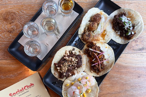 Tequila and tacos at Social Club in Balnarring.