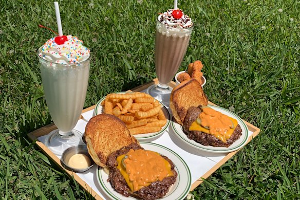 Pitstop Hamburger’s smash burgers and shakes.