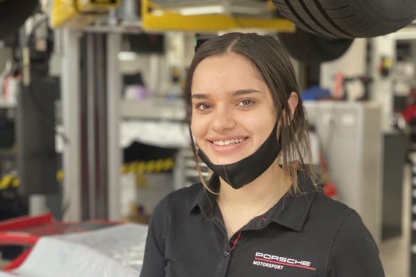 Olivia Camilleri, a first-year apprentice motor mechanic with Porsche, says the support from the company has been strong.