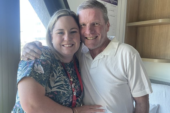 Caroline Chisholm Catholic College acting principal Laura Ruddick and the late Robert Brennan.