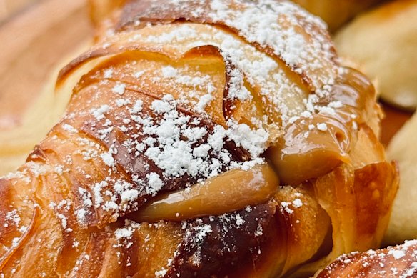 Dulce de leche is a classic medialuna flavour. 