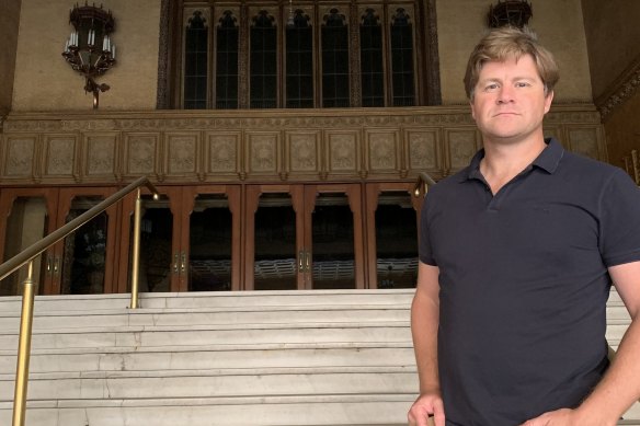 Jason Marriner from Marriner Group which owns Melbourne’s Princess Theatre, the Regent Theatre, the Forum, Comedy Theatre - pictured at the Regent Theatre.