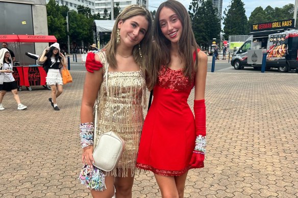 Swifties Khali Law (left) and Amelia Tacon at Accor.