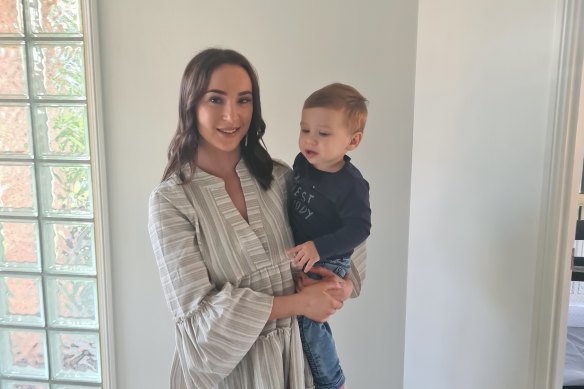 Hayley Mietzel underwent a traumatic caesarean section when giving birth to son Harrison, who is now a happy and healthy 18-month-old.
