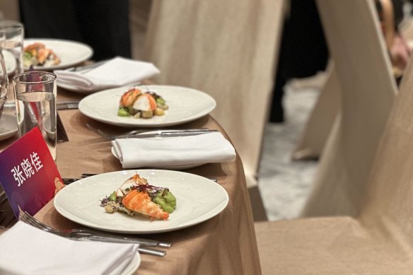 Lobster entrées at the Westin Hotel.