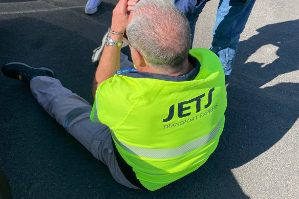 Officers swooped on their suspects at an airport freight terminal.