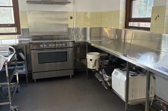 The kitchen at Peggy’s Place with items donated from Eagle Street Pier.