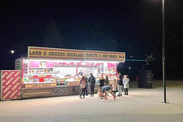 In its own way, this souvlaki stand at the MCG provided its own subtle tribute to the voracious cricketer.