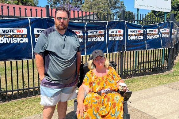 Strathpine locals Robert and his friend Natasha were both voting No.