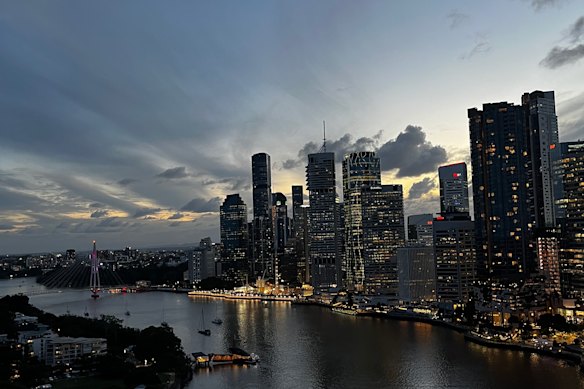 The sunset on the night of the Story Bridge climb, courtesy of my Etsy witch – or the weather forecast.