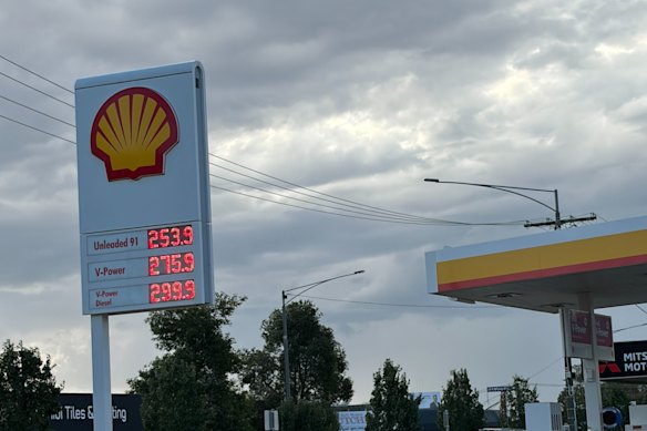 Fuel prices continue to climb. This was taken in Swan Hill, on Victoria’s border with NSW, on Tuesday night.