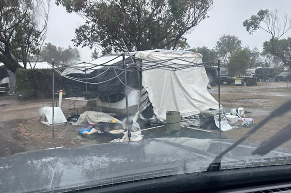 Campsites in Pambula Beach on the NSW South Coast were decimated by the wild weather.