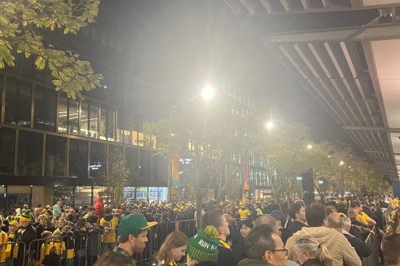 Transport chaos at Sydney Olympic Park rail station after the Women’s World Cup semi-final.