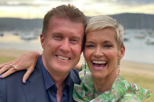 Jessica Rowe with her now-husband, Peter Overton.