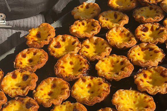 Portuguese custard tarts at Sofe Bakery, Wahroonga.