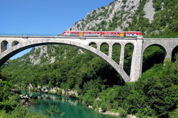 Solkan Bridge: the journey to Slovenia takes in an increasingly beautiful countryside.
