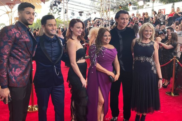 Some of the cast of Neighbours on the Logies red carpet today.