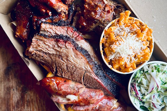 A selection of barbecued goodness at Bluebird in Warwick.
