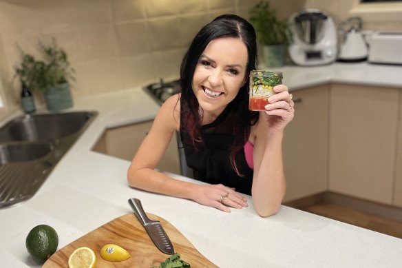 Making ‘salad jars’ for lunch is just one of Nicole Pedersen-McKinnon’s many money-saving tips.