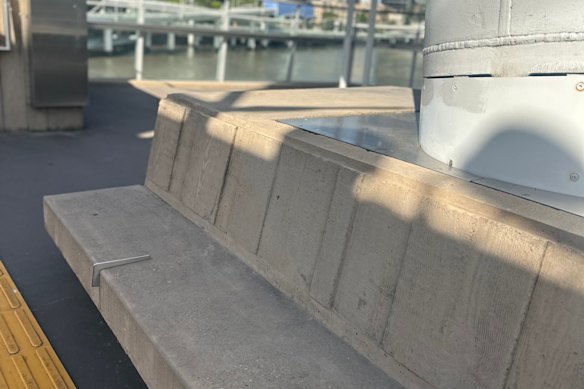 The seating on the Kurilpa Bridge, which links South Brisbane with the Brisbane CBD.