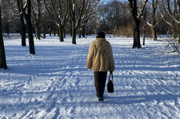 A white Christmas greeted the author on arrival in Warsaw.
