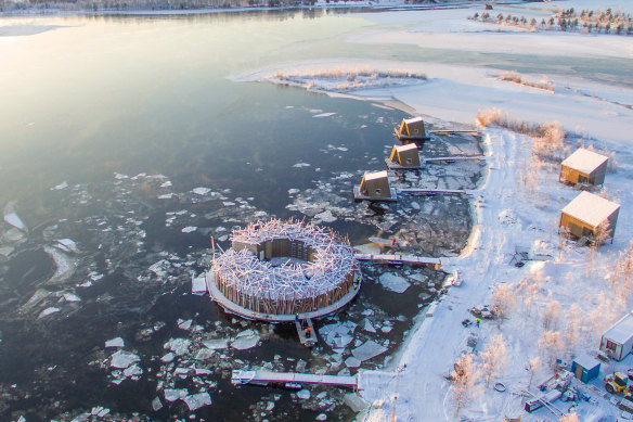 Arctic Bath, Sweden: like a donut embellished with pickup sticks.