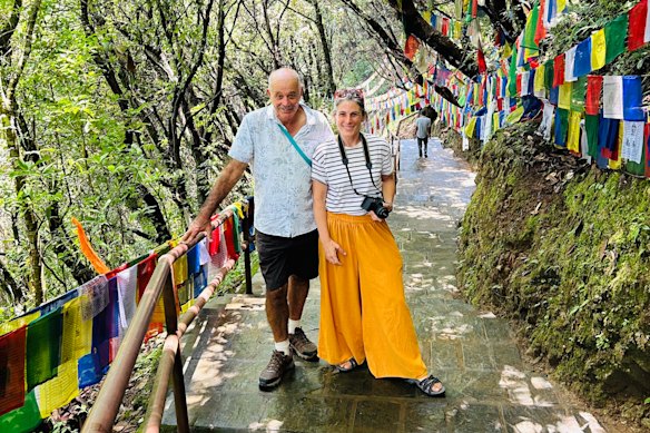 The author and her father during their trip to Nepal.