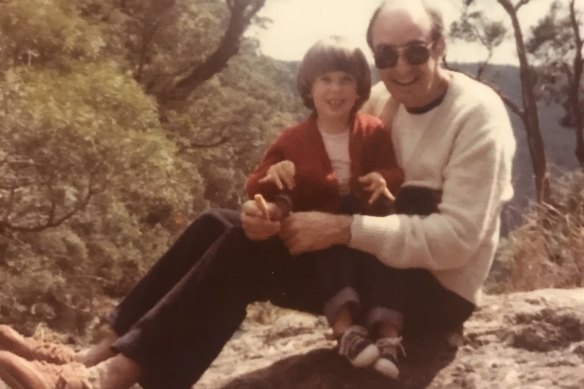 The author and her father at Springbrook, QLD in 1985.