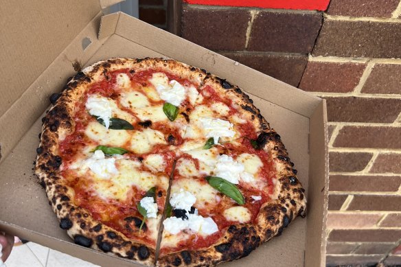 The traditional margherita ($22) at Bsp’eria. 