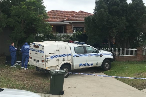 Police at the scene in Woolooware after the woman's death.