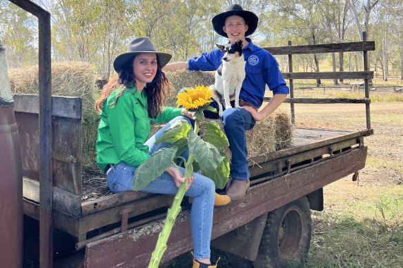 Scenic Rim farmers Harry Tommerup and Shannon Wyatt.