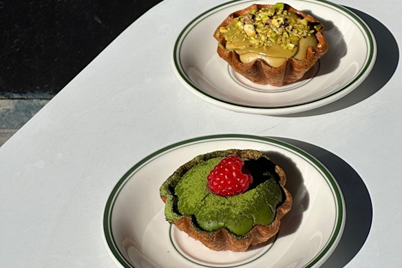 Matcha and pistachio tarts from Yin Viennoiserie.