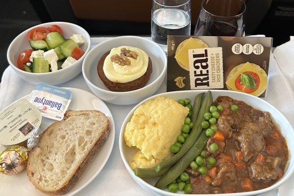 A generous dinner on the first leg kept me going most of the 22-hour flight.