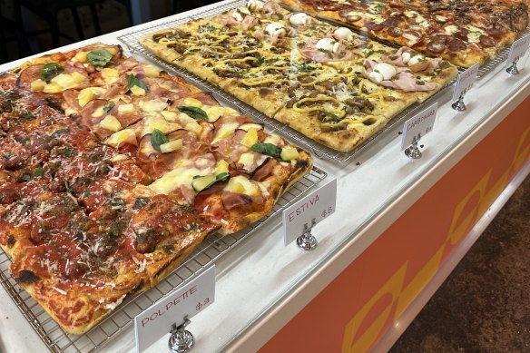 Pizzette makes more than 20 different styles of pizza al taglio.