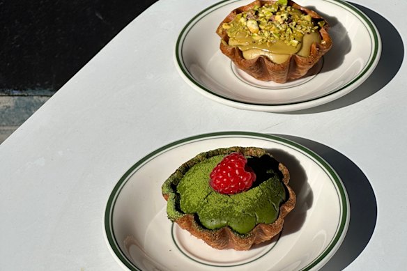 Matcha and pistachio tarts from Yin Viennoiserie.