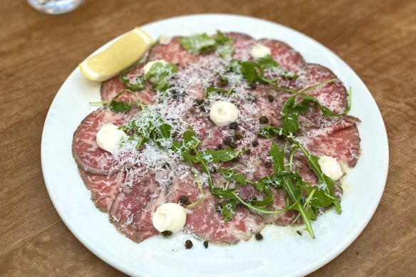 Beef carpaccio.