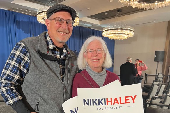 Terry and Richard Taylor at a Nikki Haley rally the night before the polls opened.