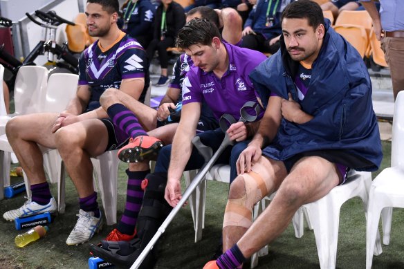 Curtis Scott after breaking his foot in May.
