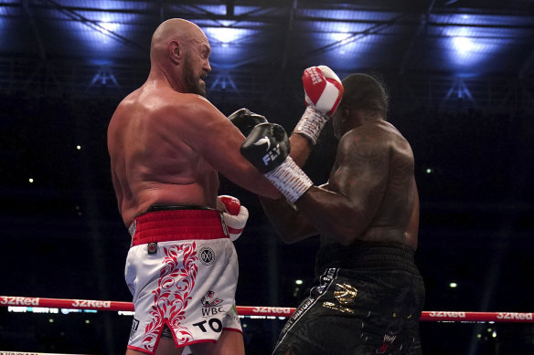 Fury lands the knockout blow with his 100th punch.