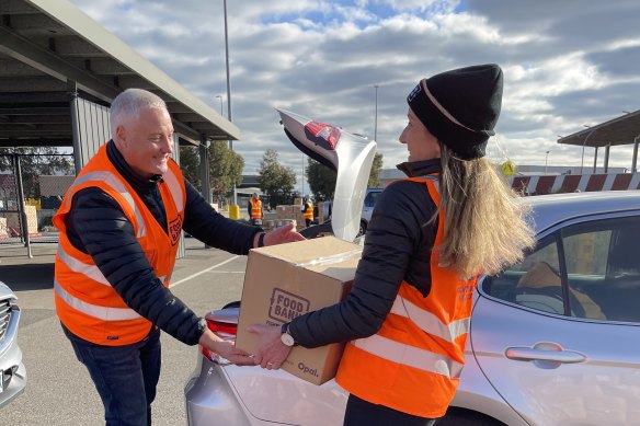 David McNamara at the Foodbank Victoria drive-through.