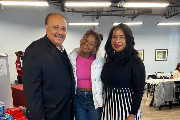 Martin Luther King III, daughter Yolanda; and wife Arndrea Waters King.