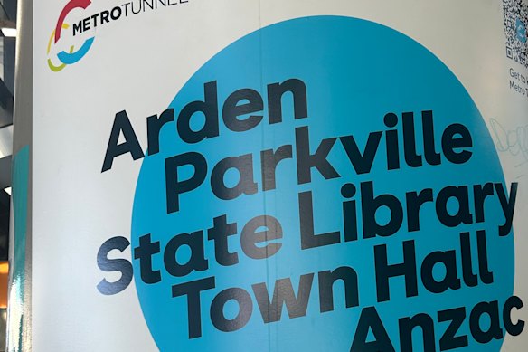 A sign at Southern Cross Station heralds the new names.