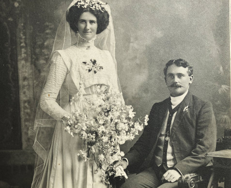 A wedding photo of Annie and Mark Lowerson, who were the first couple married at St Clement’s, on March 15, 1910.