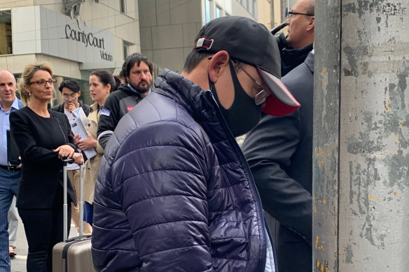 Zhou Lu outside court on Thursday. 